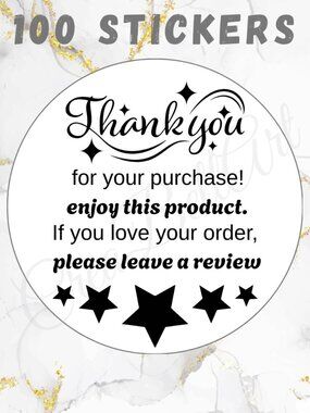 100 Thank you Stickers | Shipping Stickers 2"
